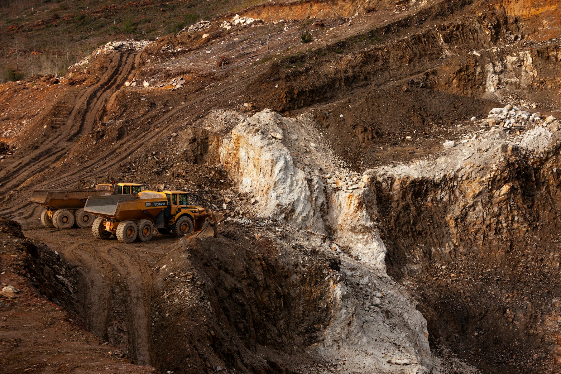 Open-pit mine in regional landscape, Zambia